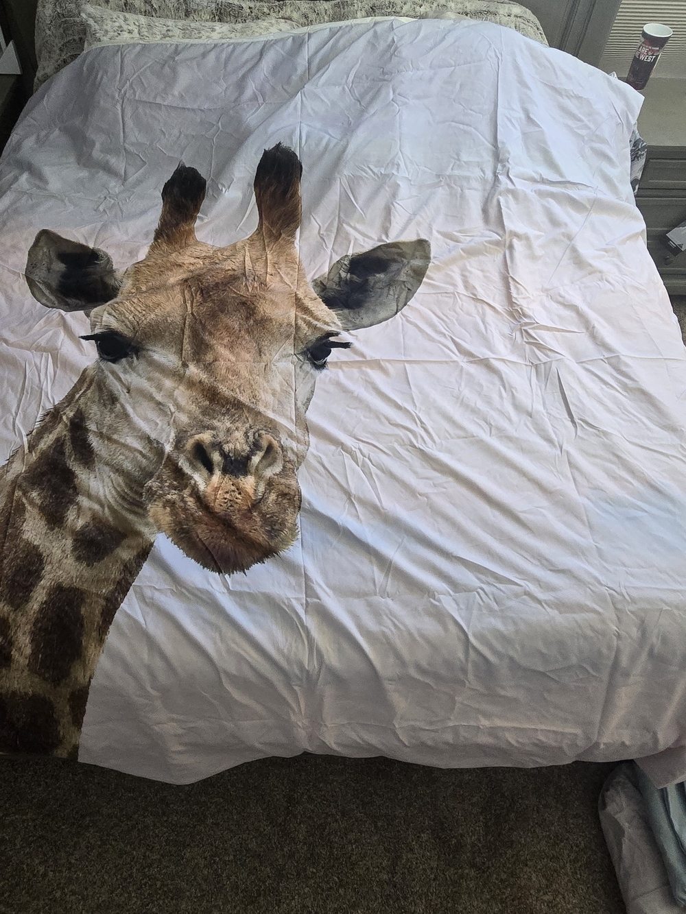 Giraffe Print Duvet Cover 3 Piece- Playful Safari Bedding Queen